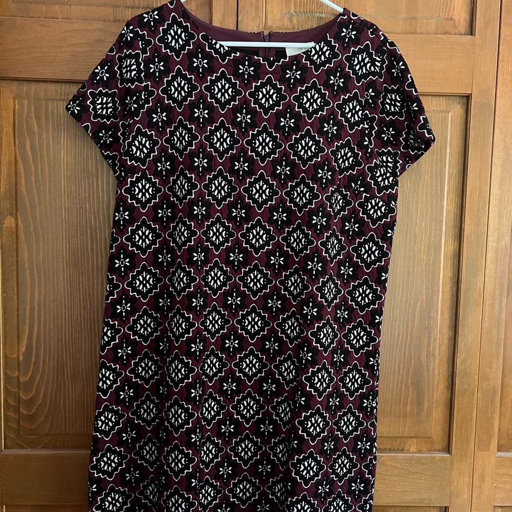 LOFT Black and White Sheath Mini Dress